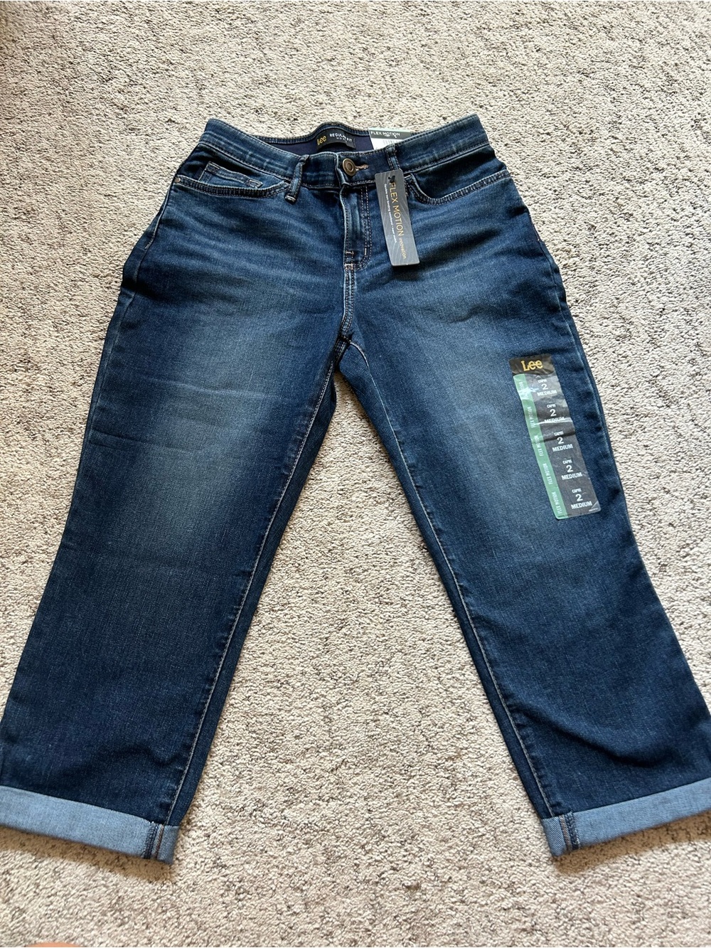Lee Dark Wash Boyfriend Jeans with Cuffed Hem